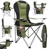 24MOVE® Campingstuhl faltbar bis 150 kg, Faltstuhl Angelstuhl Klappstuhl...