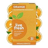 LiveFresh Orangensaft 3 Liter Saftbox | Kaltgepresst | Aus 100% frischen Oragnen...