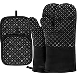 4er Set Ofenhandschuhe, Topflappen Handschuh, Hitzebeständig bis 300°C,...