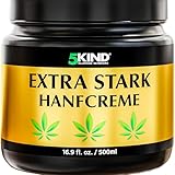 5kind Extra Starke Hanfcreme 500ml - Hochkonzentriertes Hanföl und Arnika-Creme...