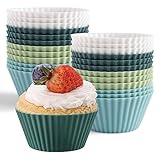 Silikon Muffinförmchen, 24 Stück Muffinform Silikon, Mini Muffins Backform...