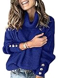 Wenrine Damen Rollkragen Pullover Oversized Winter Langarm Strickpullover Casual...