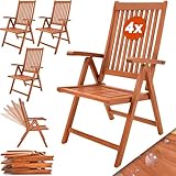 Casaria® 4X Gartenstuhl Klappbar Holz Armlehne FSC®-Zertifiziert 4 Personen...