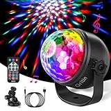 Discokugel, Gritin 360° Rotierende Musik Activated LED Party Lampe Discolicht...