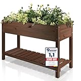 PATKAR® 117x40x78cm Hochbeet Holz [RÜCKENSCHONENDE HÖHE] - Premium hochbeet...