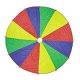 Relaxdays Schwungtuch Kinder, Ø 6 m, 12 Griffe, Schwingtuch, Regenbogen Tuch...