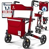 KESSER Rollator Aluminium Set, Leichtgewicht-Reiserollator mit Vollausstattung,...