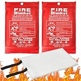 UOCAI 2 Stück Löschdecke Küche Feuerlöschdecke Brandschutzdecke DIN...
