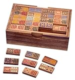 LOGOPLAY Domino Doppel 15 - Legespiel - Gesellschaftsspiel aus Holz mit 136...