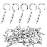Lunpog 100 Stück Schraubhaken, Verzinkte Stahlhaken, Deckenhaken,...