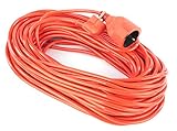 SEVICO Verlängerungskabel 50 m Stromkabel Kabel Orange Stecker Garten Baustelle...