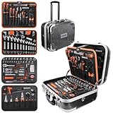 REALTEK Werkzeugkoffer 123 tlg Werkzeug Set mit Trolley-Funktion, Werkzeugkasten...