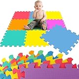 LittleTom 9 Teile Spielmatte Baby ab Null - 30x30 Schaumstoff Puzzlematte Kinder...