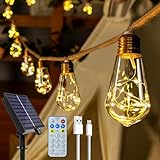 Ollny Solar Lichterkette Aussen, mit 16 S17 Glühbirnen 8M Lichterketten Außen...