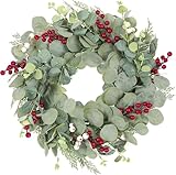 Alupssuc Künstlicher Eukalyptus-Kranz für die Haustür,51 cm/20 Zoll,...