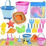 YIMORE Sandspielzeug Set, Reise Sandspielzeug mit Faltbarer Eimer Kinder, 14 PCS...