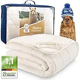 Engelshof Alpaka Winterdecke 220x240 cm warme Winter Bettdecke zweilagig...