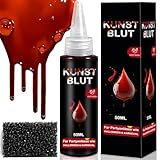 SEO-FANALLY Kunstblut Halloween 2er Set, Halloween Schminke Fake Blood 50 ml+1...