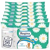 Regina Kamillenpapier 3-lagiges Toilettenpapier | 56 Rollen-Packung (7 x 8...