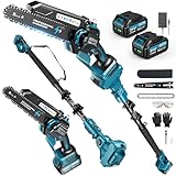 2-in-1 Mini Kettensäge 8 Zoll mit Teleskopstange, 1200W Bürstenlose Teleskop...