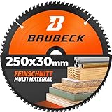 BAUBECK Sägeblatt 250x30 - Multi Material Feinschnitt - Sägeblatt 250x30 Holz,...