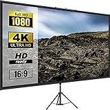 VEVOR 16:9 Beamer Leinwand 4K HD Stativleinwand Projektionsfläche 200x113cm...