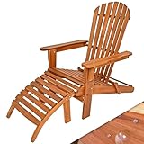 Casaria® Sonnenliege Holz Wetterfest Klappbar 160kg Belastbarkeit Fußstütze...