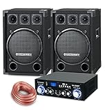 McGrey PA Komplettset DJ Anlage PowerDJ-2000 (System mit Partyboxen,...