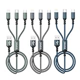 GIANAC Multi USB Kabel [3Stück 1.2M] 3 in1 Universal Ladekabel Schnell...