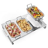 onlyfire 3er Set Grillpfännchen für Gasgrill, Edelstahl BBQ Grillschalen mit...