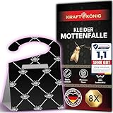 KRAFTKÖNIG Premium Mottenfalle Kleidermotten - 8X Kleidermottenfalle mit...