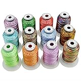 New brothread 12 Multi Farben Polyester Maschinen Stickgarn 500M (550Y) für...