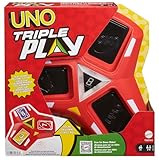 Mattel Games UNO Triple Play, Uno Kartenspiel für die Familie, mit Licht und...