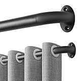 Qlfyuu Gardinenstange Schwarz Metall Vorhangstangen Ausziehbar 76-310cm, 25mm...