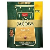 Jacobs Gold löslicher Bohnenkaffee, Instant Kaffee, 220 g im Nachfüllbeutel,...