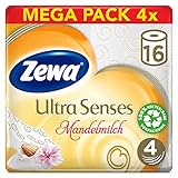 Zewa Deluxe Mandelmilch Toilettenpapier, verwöhnendes WC-Papier 4-lagig mit...