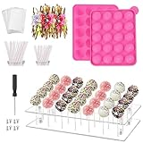 MOFASVIGI 302 Stück Cake Pop Formen Set Mit 1 Acryl Lollipop Halter,1 Silikon...