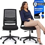 VALKENSTOL M2 Bürostuhl Ergonomisch ohne Armlehne und ohne Kopfstütze für...