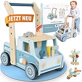 Entdeckerland Lauflernwagen aus Holz – Stabiler Schiebewagen mit gebogenem...