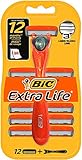 BIC 3 Hybrid Extra Life Herrenrasierer 1 Griff + 12 Ersatzkopf