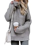Imuedaen Pullover Damen Elegant Rollkragenpullover Langarm Strickpullover...