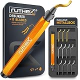 ruthex Entgrater in Metallbox inkl. 11 Klingen für Kunststoff, Metall,...