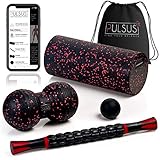 Faszien Set mit Übungsvideo App: Muskelroller, Duoball, Faszienrolle & Lacrosse...