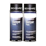 2 Spraydosen Stoßstangenlack Bumperlack schwarz Speziallack für...