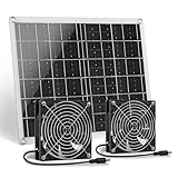 ZINIKIF Solar Ventilator, 15W Solarpanel Ventilator mit Zwei IP67 Wasserdicht...