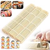 CHRI 3 STK Sushi Matte, Bambusmatte Roller, Natürliche Bambusmatte zum Rollen...