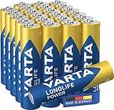 VARTA Batterien AAA, 24 Stück, Longlife Power, Alkaline, 1,5V, für Spielzeug,...