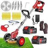 Akku-Rasentrimmer 21V Elektrischer Rasentrimmer - Rasentrimmer Mit 4.0AH...