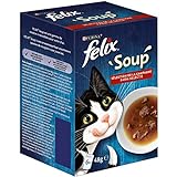 FELIX Soup, Suppe für Katzen mit zarten Stückchen, Geschmacksvielfalt vom...