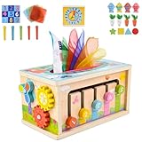 ZWOOS Montessori Spielzeug ab 6 Monate, 6-In-1 Tücherbox Baby, Motorikwürfel...